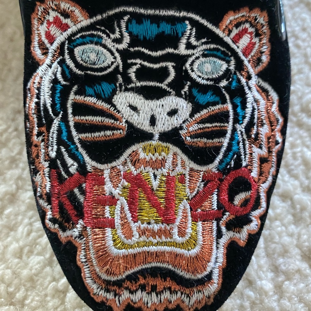 Kenzo Black Velvet embroidered Year of The Tiger loafers